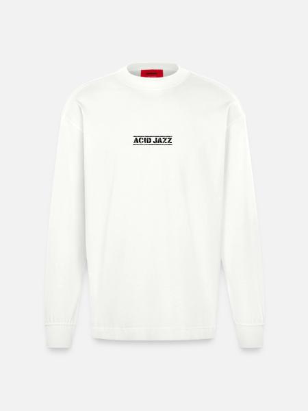 Acid Jazz - Heavyweight Oversized Organic Longsleeve Shirt Made in EU - OFF WHITE