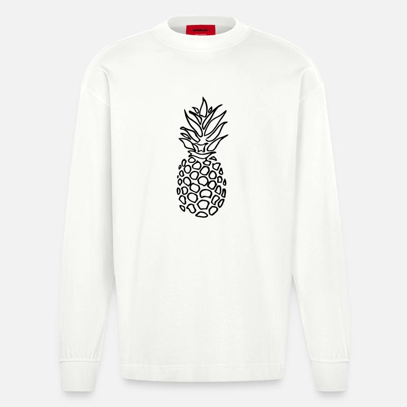 Ananas - Heavyweight Oversized Organic Langarmshirt Made in EU - OFF WHITE