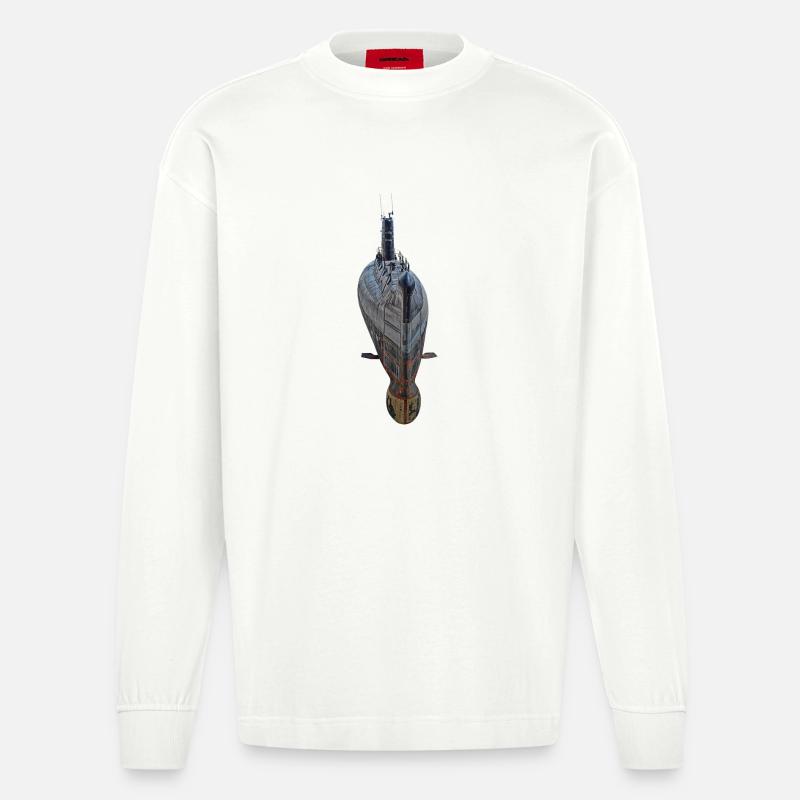 Sous-marin - Manches longues bio épais oversize fabriqué en UE - OFF WHITE