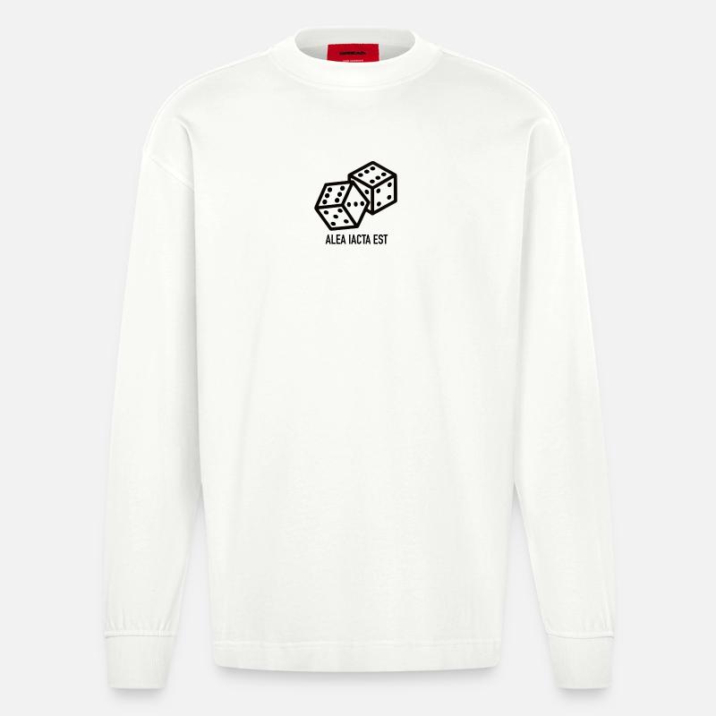 Die Würfel sind gefallen - Heavyweight Oversized Organic Langarmshirt Made in EU - OFF WHITE