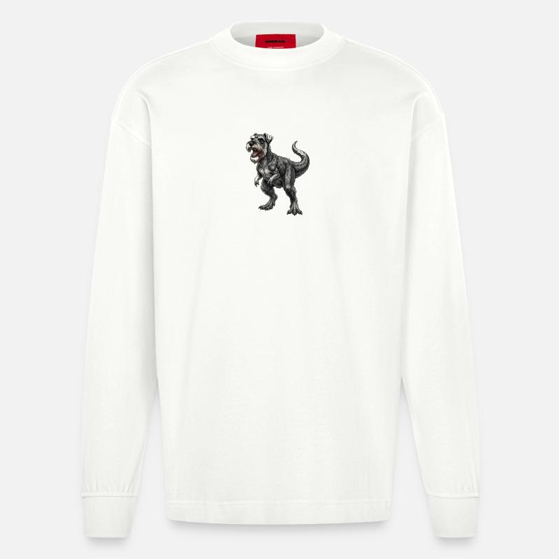 Schnauzer T - REX - Manches longues bio épais oversize fabriqué en UE - OFF WHITE