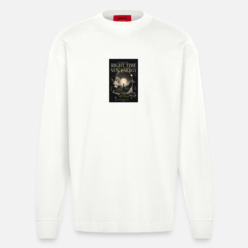 Bonne heure : nouvelle énergie - Manches longues bio épais oversize fabriqué en UE - OFF WHITE