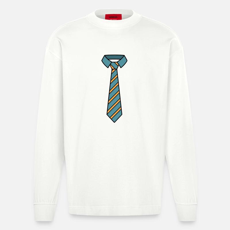 Tie Cute Comic - Manches longues bio épais oversize fabriqué en UE - OFF WHITE