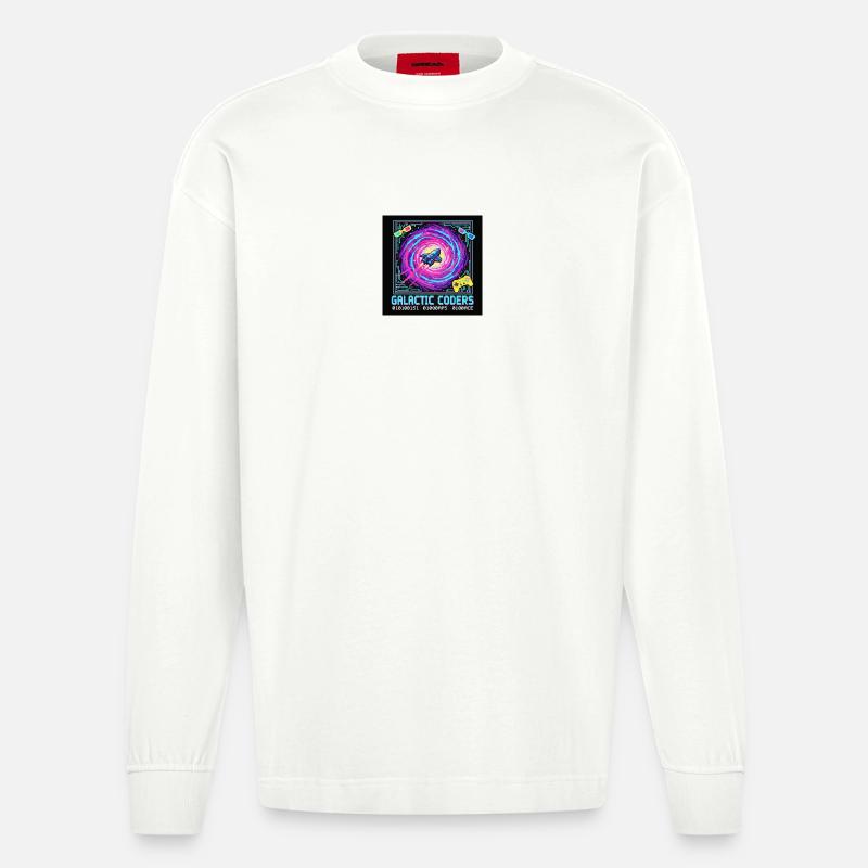 Codeurs galactiques Neon Pixel - Manches longues bio épais oversize fabriqué en UE - OFF WHITE