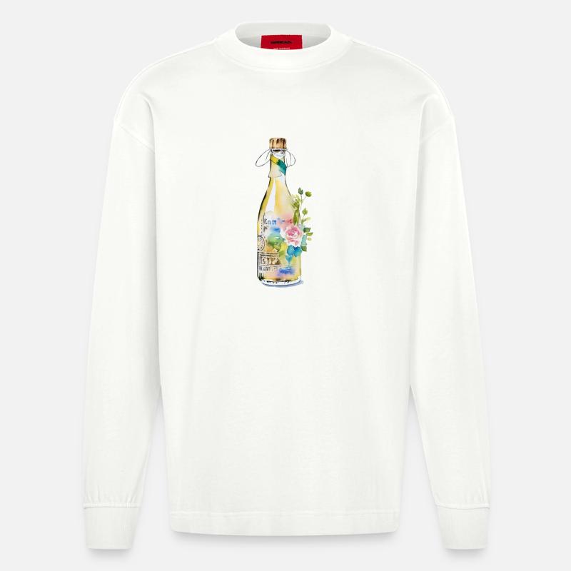 Flasche - Heavyweight Oversized Organic Langarmshirt Made in EU - OFF WHITE