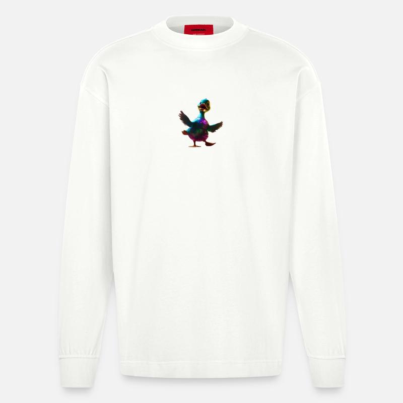 Dancing Duck - Heavyweight Oversized Organic Longsleeve Shirt Made in EU - OFF WHITE