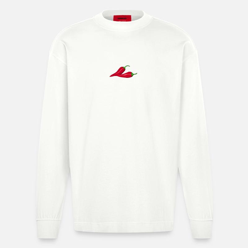 Hot Chili - Heavyweight Oversized Organic Langarmshirt Made in EU - OFF WHITE