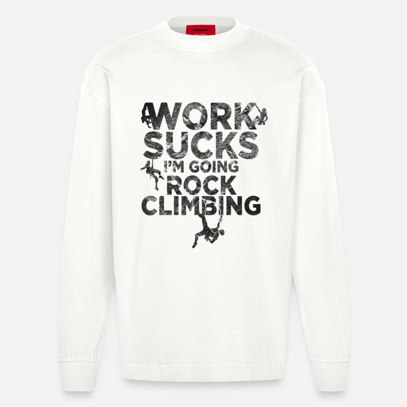 klettern boulder Kletterer klettergurt Geschenk - Heavyweight Oversized Organic Langarmshirt Made in EU - OFF WHITE