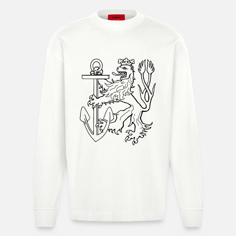 Düsseldorfer Löwe - Heavyweight Oversized Organic Langarmshirt Made in EU - OFF WHITE