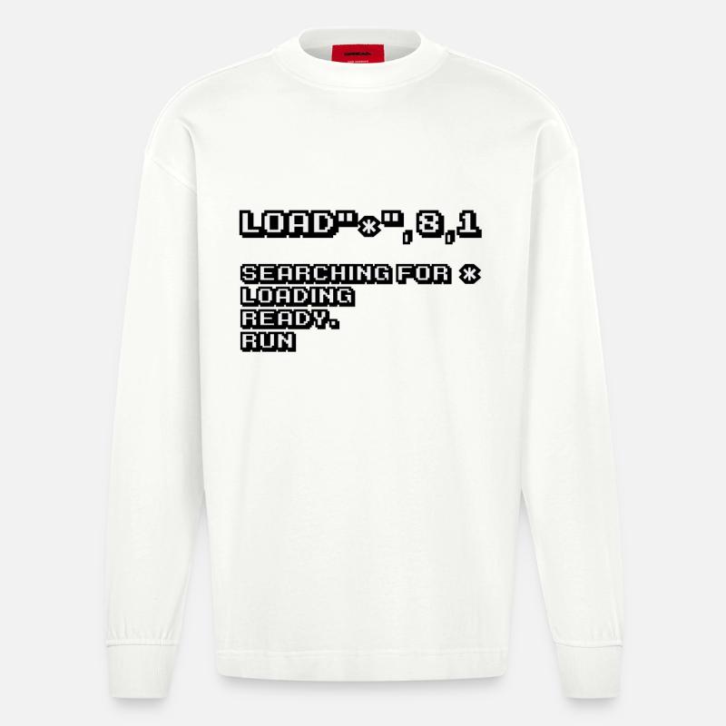 Retro Computing und 8-Bit Nostalgie - Heavyweight Oversized Organic Langarmshirt Made in EU - OFF WHITE