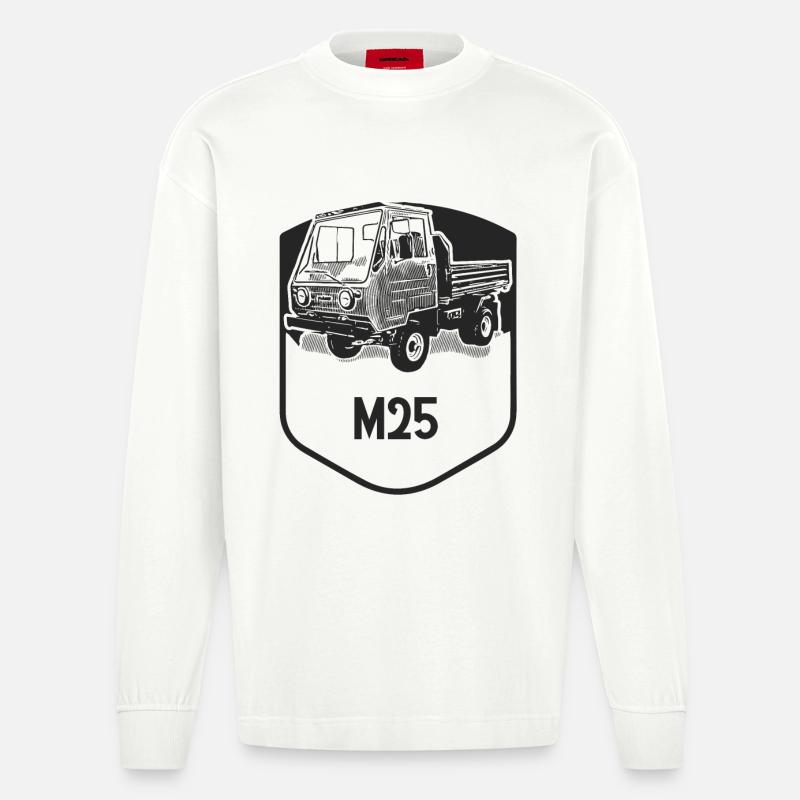 M25 Multicar DDR Klassiker - Heavyweight Oversized Organic Langarmshirt Made in EU - OFF WHITE