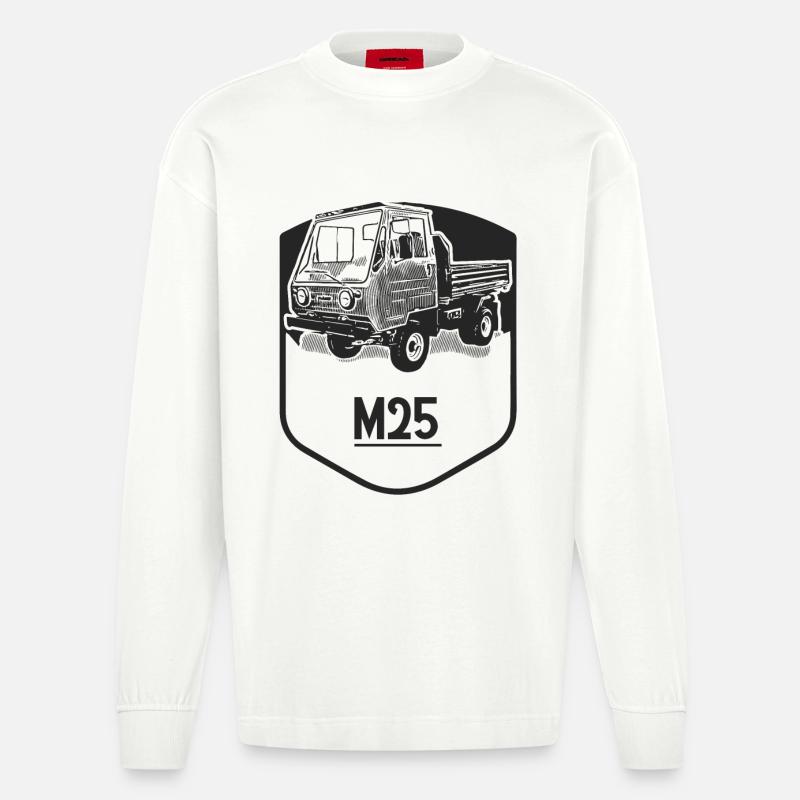 M25 Multicar - Heavyweight Oversized Organic Langarmshirt Made in EU - OFF WHITE