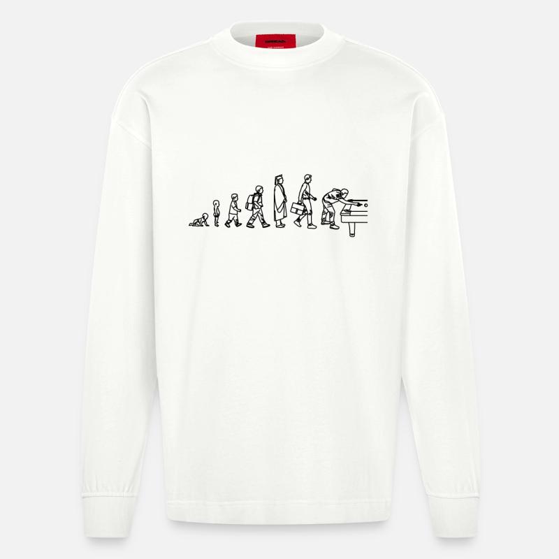 Billard Evolution - Heavyweight Oversized Organic Langarmshirt Made in EU - OFF WHITE