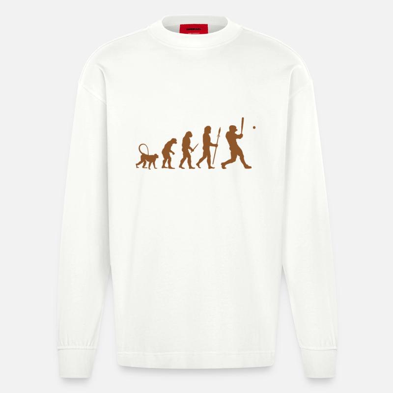 Évolution du baseball - Manches longues bio épais oversize fabriqué en UE - OFF WHITE