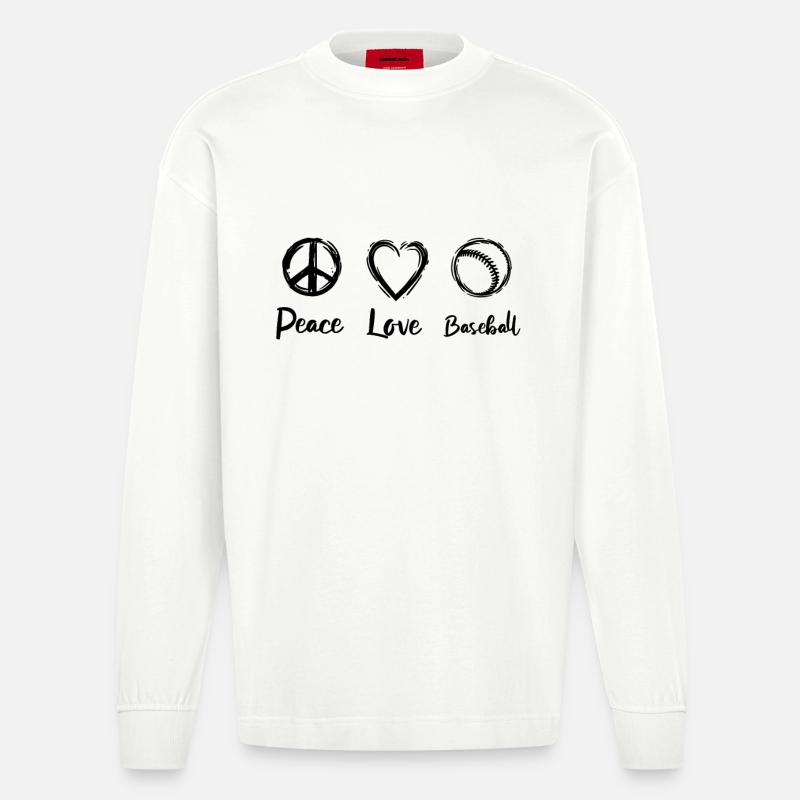 Baseballer Routine - Heavyweight Oversized Organic Langarmshirt Made in EU - OFF WHITE