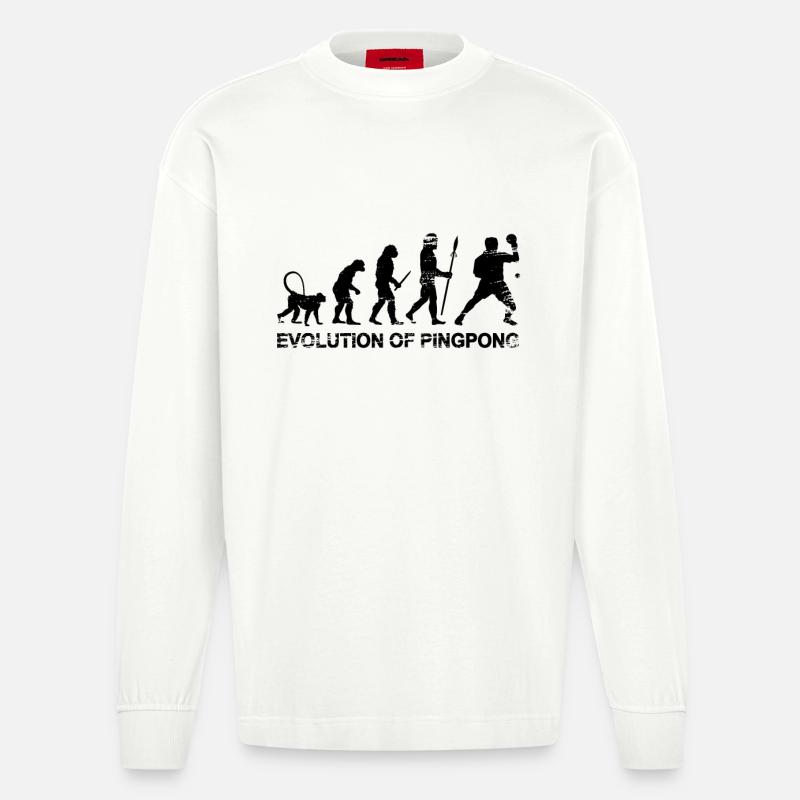 Évolution du pingpong - Manches longues bio épais oversize fabriqué en UE - OFF WHITE