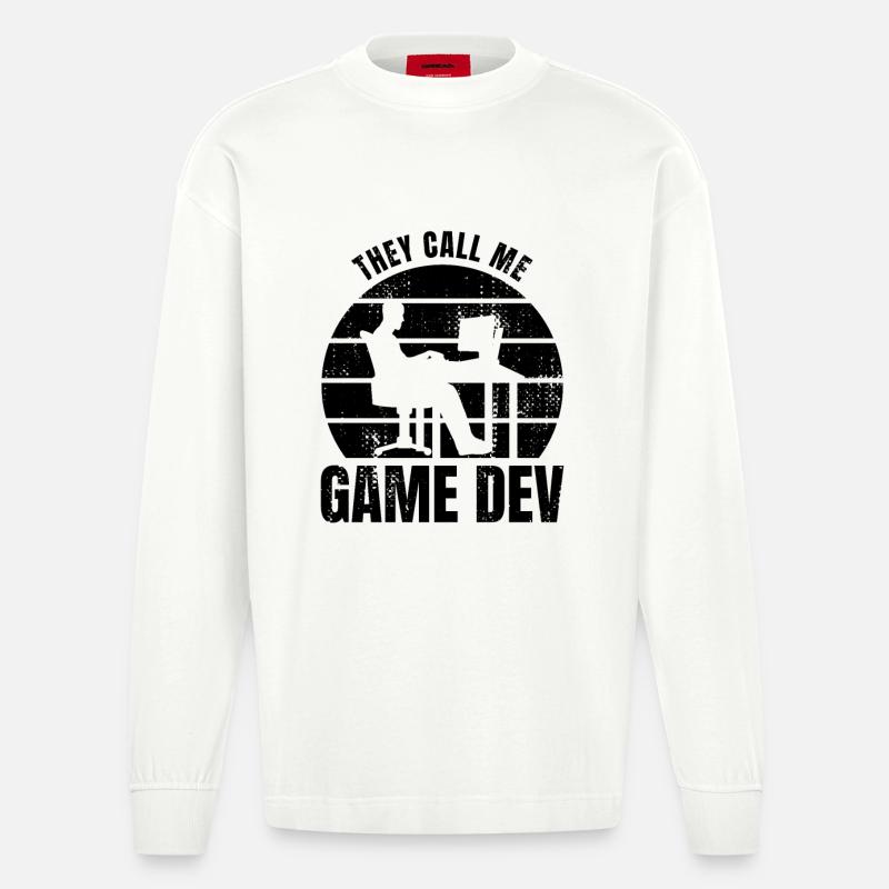 Game Developer - Heavyweight Oversized Organic Langarmshirt Made in EU - OFF WHITE