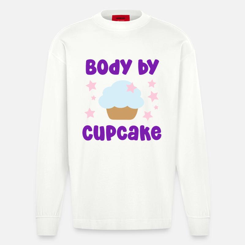 Body by cupcake - Heavyweight Oversized Organic Langarmshirt Made in EU - OFF WHITE