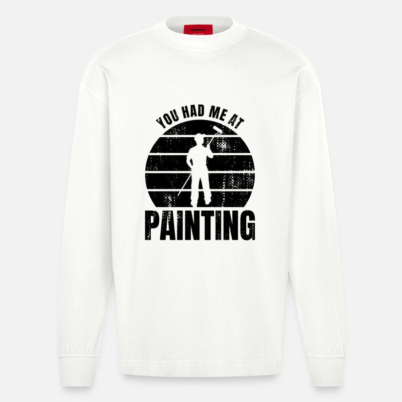 Vous m’avez eu à Malen - Manches longues bio épais oversize fabriqué en UE - OFF WHITE
