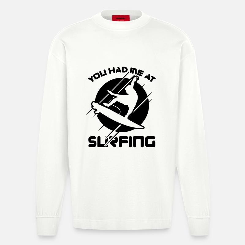 Surftrainer Witz - Heavyweight Oversized Organic Langarmshirt Made in EU - OFF WHITE