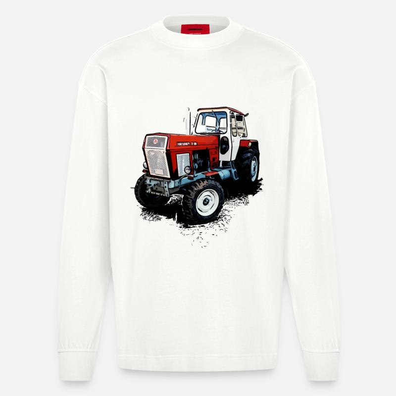 Fortschritt Traktor ZT 300 - Heavyweight Oversized Organic Langarmshirt Made in EU - OFF WHITE