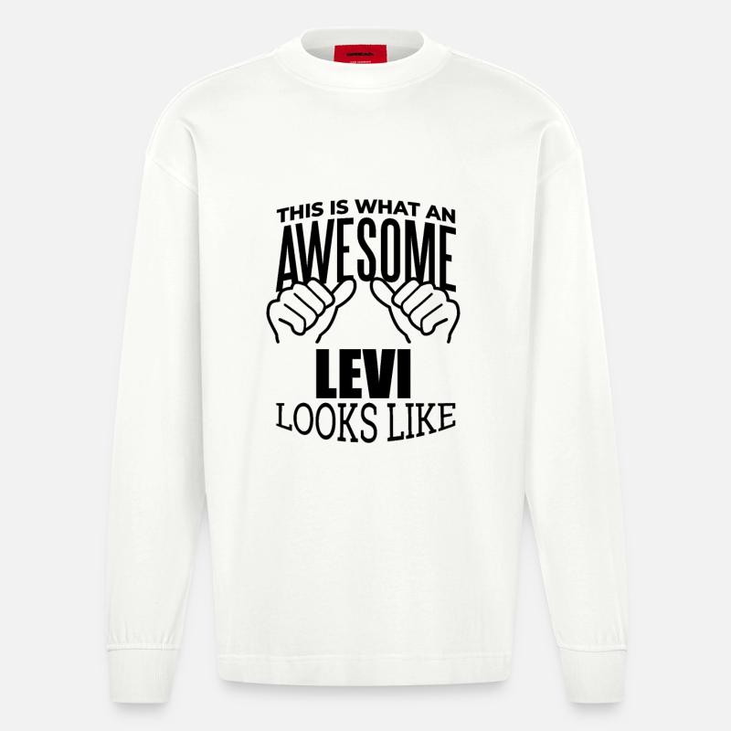 Levi - Heavyweight Oversized Organic Langarmshirt Made in EU - OFF WHITE