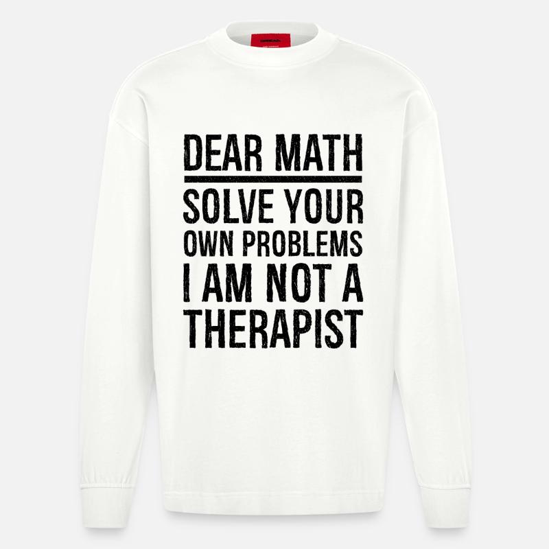 dear math funny - Heavyweight Oversized Organic Langarmshirt Made in EU - OFF WHITE