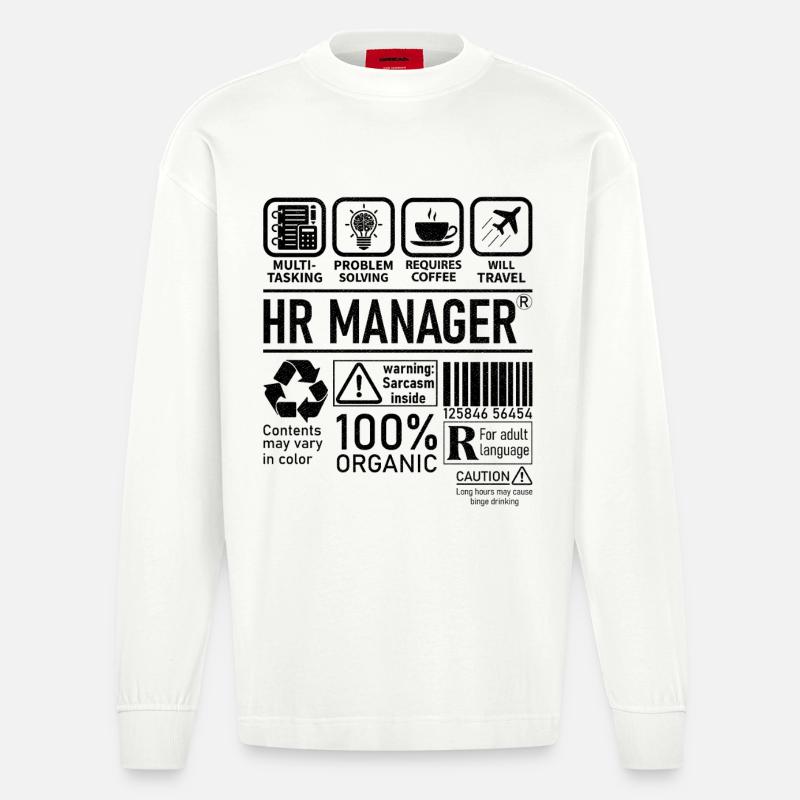 Hr Manager multi tasking problem solving - Heavyweight Oversized Organic Langarmshirt Made in EU - OFF WHITE