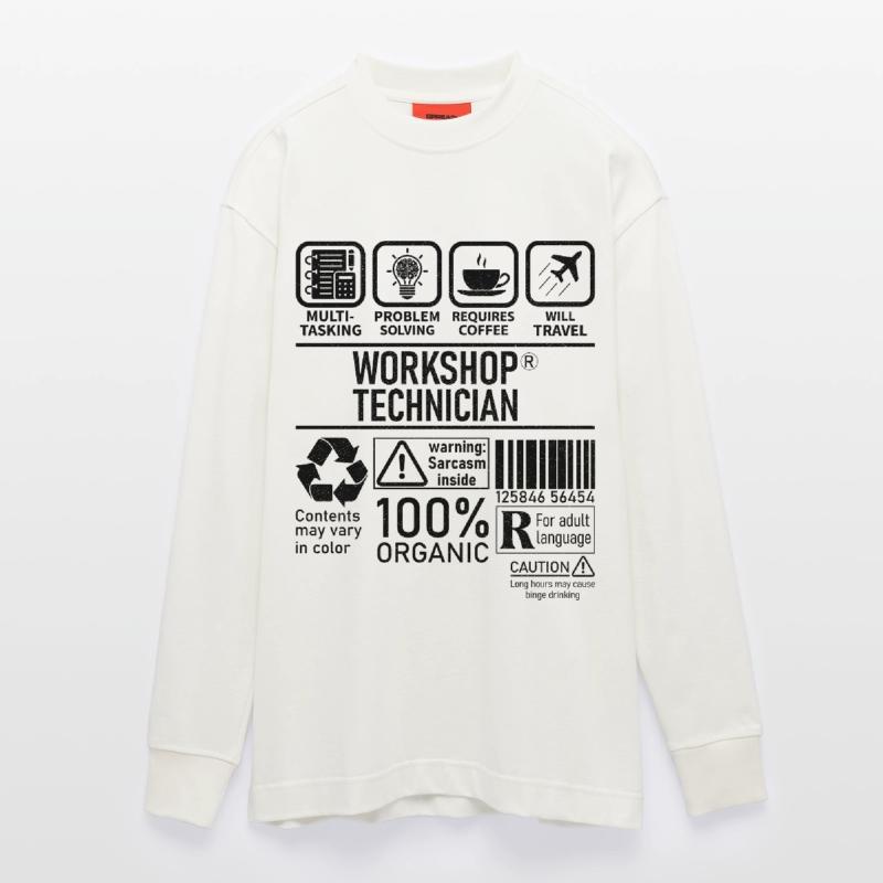 Workshop Technician multi tasking problem solving Heavyweight Oversized Organic Langarmshirt Made in EU