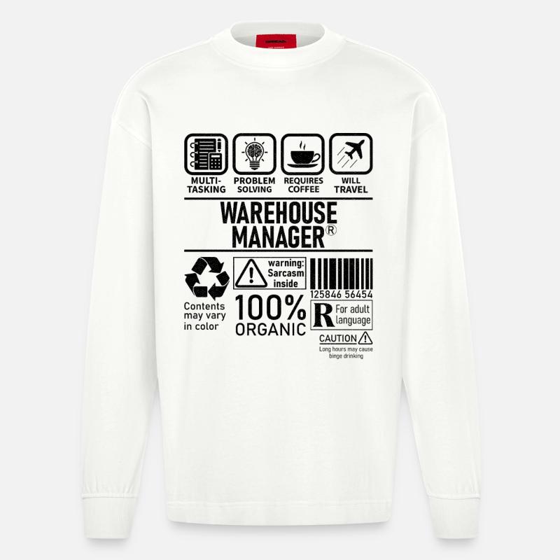 Warehouse Manager multi tasking problem solving - Heavyweight Oversized Organic Longsleeve Shirt Made in EU - OFF WHITE