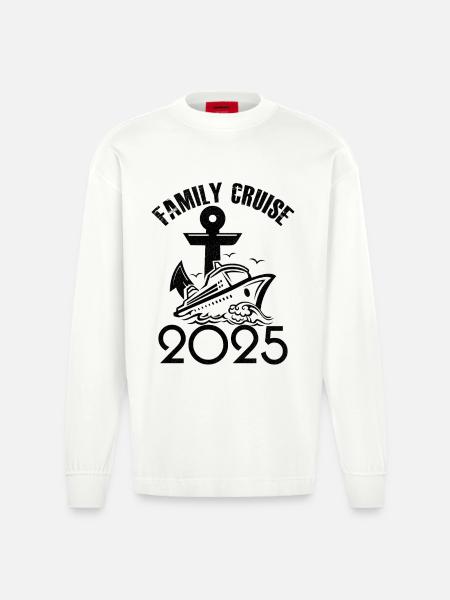 Family cruise 2025 - Heavyweight Oversized Organic Longsleeve Shirt Made in EU - OFF WHITE