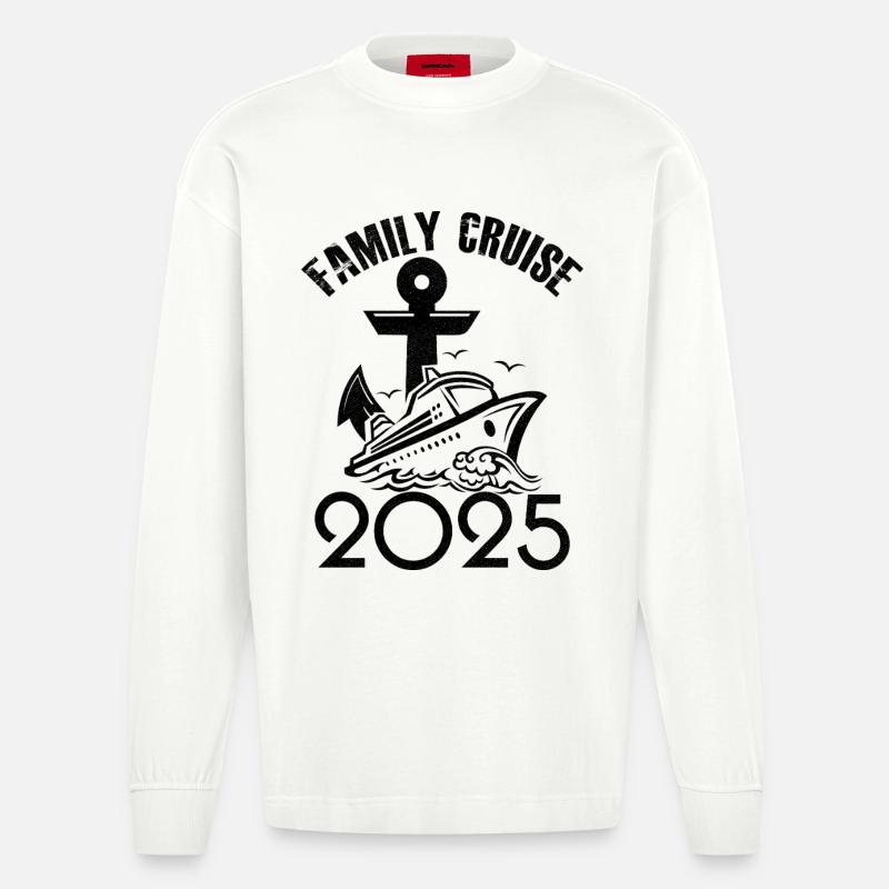 Croisière famille 2025 - Manches longues bio épais oversize fabriqué en UE - OFF WHITE