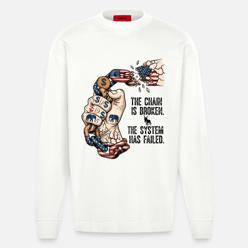 Le système a échoué - Manches longues bio épais oversize fabriqué en UE - OFF WHITE