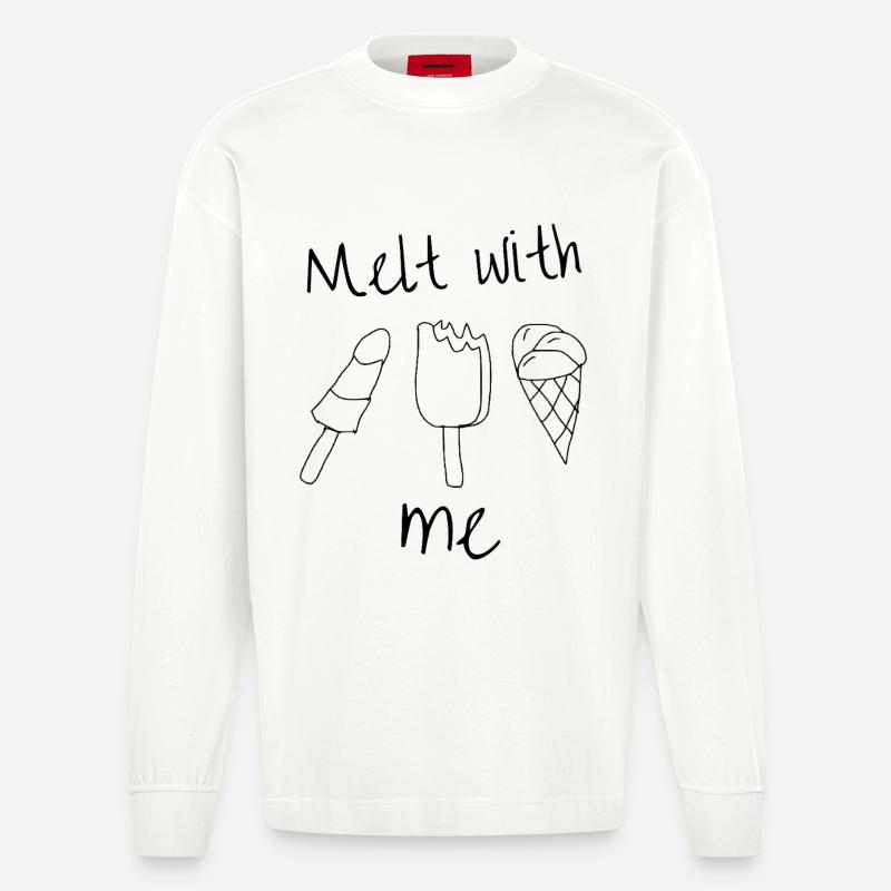 Melt with me | Eiscreme - Heavyweight Oversized Organic Langarmshirt Made in EU - OFF WHITE