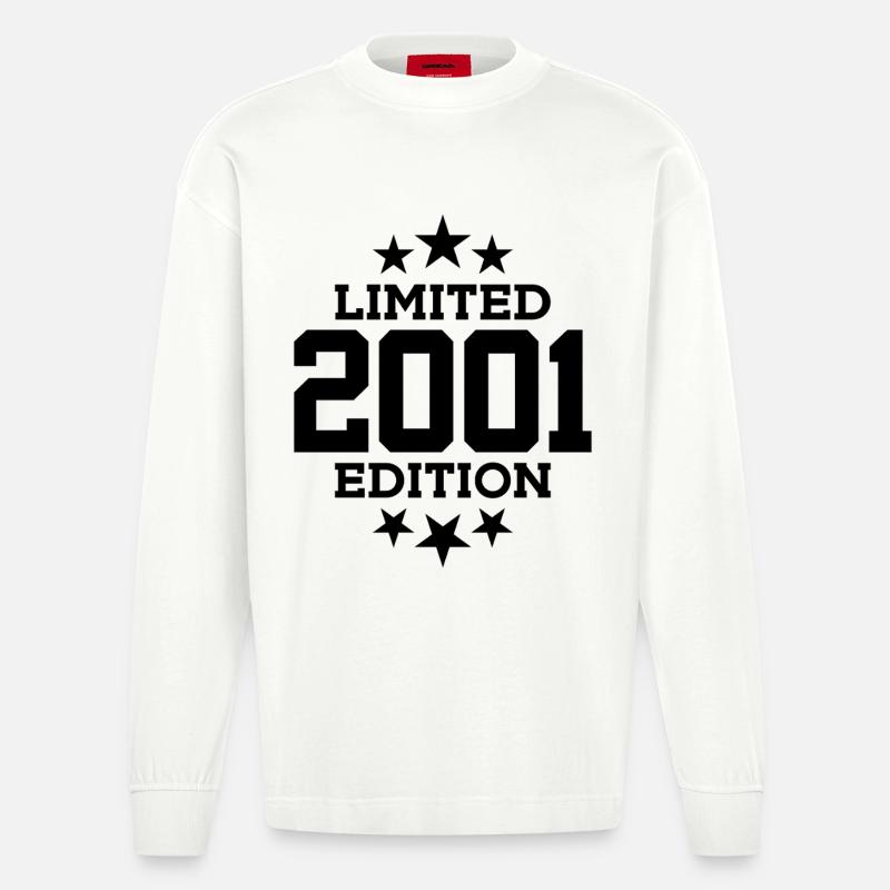 ÉDITION LIMITÉE 2001 25E ANNIVERSAIRE - Manches longues bio épais oversize fabriqué en UE - OFF WHITE