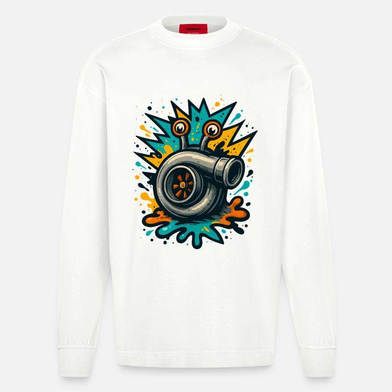 Explosion de turbocompresseur Boost de turbocompresseur - Manches longues bio épais oversize fabriqué en UE - OFF WHITE