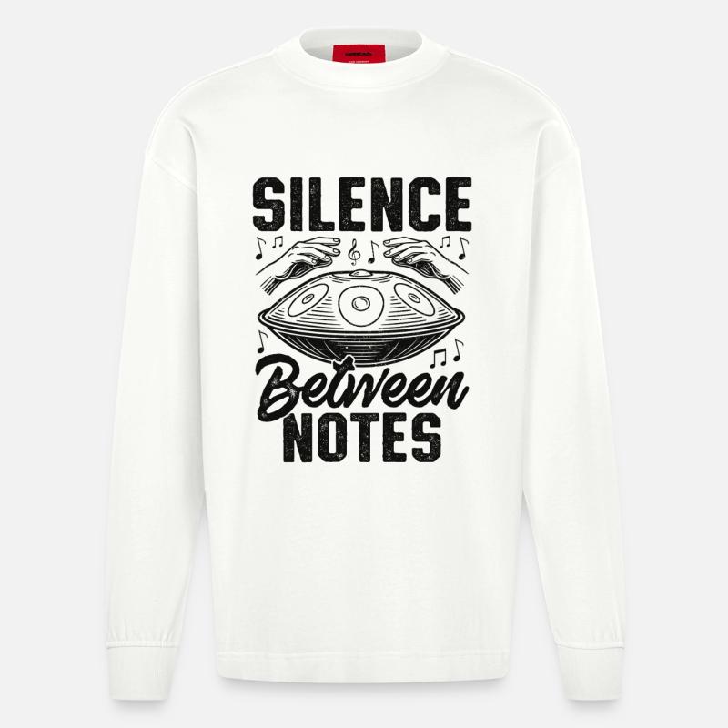 Silence Between Notes - Heavyweight Oversized Organic Langarmshirt Made in EU - OFF WHITE