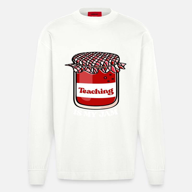 Lehrjam : L’enseignement, c’est mon truc - Manches longues bio épais oversize fabriqué en UE - OFF WHITE