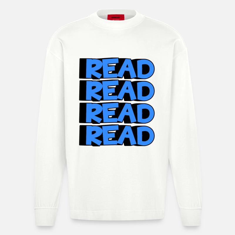Read Design - 3D Modern Design - Heavyweight Oversized Organic Langarmshirt Made in EU - OFF WHITE