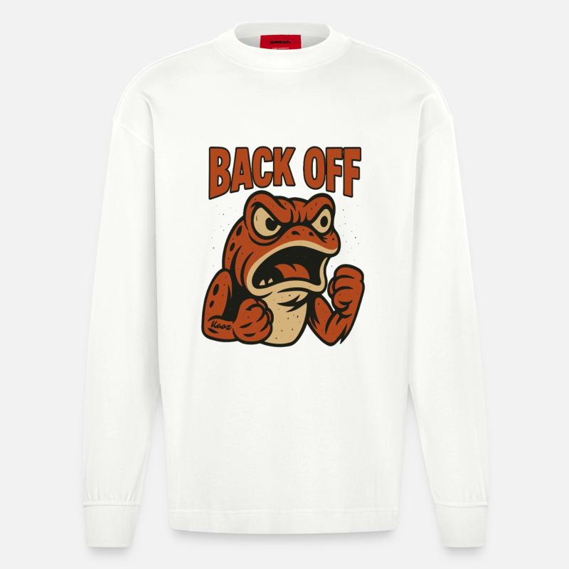 Zurück von Angry Frog Patch - Heavyweight Oversized Organic Langarmshirt Made in EU - OFF WHITE