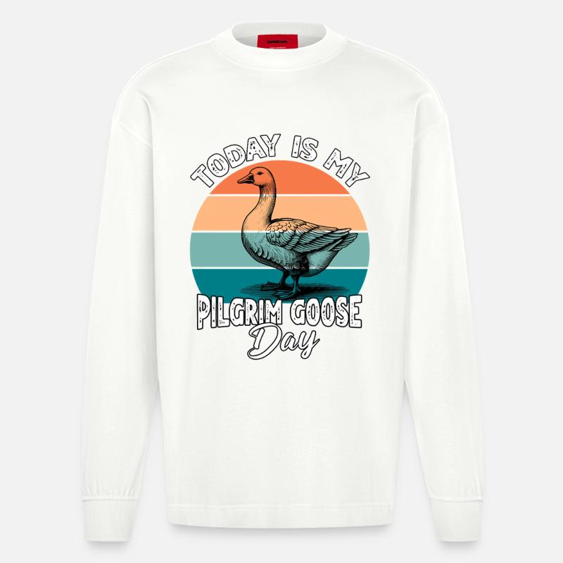 Pilgrim Gans Pilgrim Goose - Heavyweight Oversized Organic Langarmshirt Made in EU - OFF WHITE