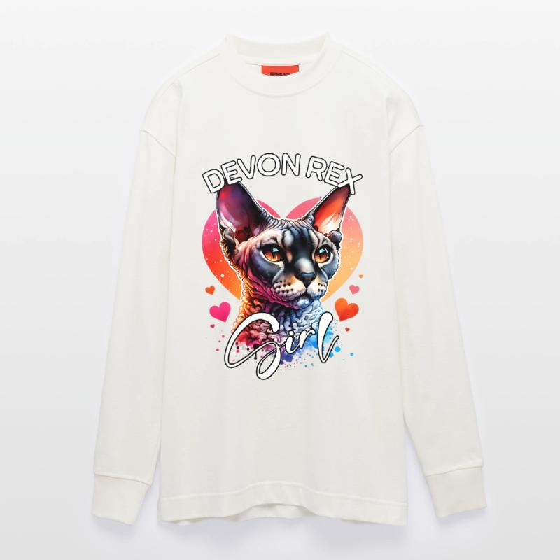 Devon Rex Mädchen Devon Rex Heavyweight Oversized Organic Langarmshirt Made in EU