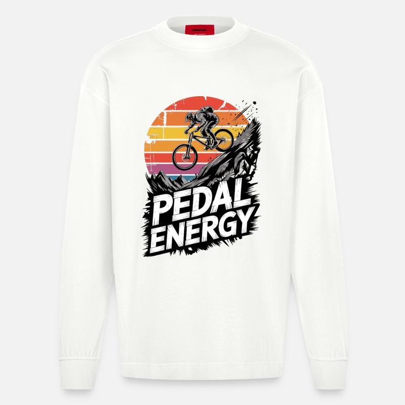 VTT, Descente, Action du cyclisme - Manches longues bio épais oversize fabriqué en UE - OFF WHITE