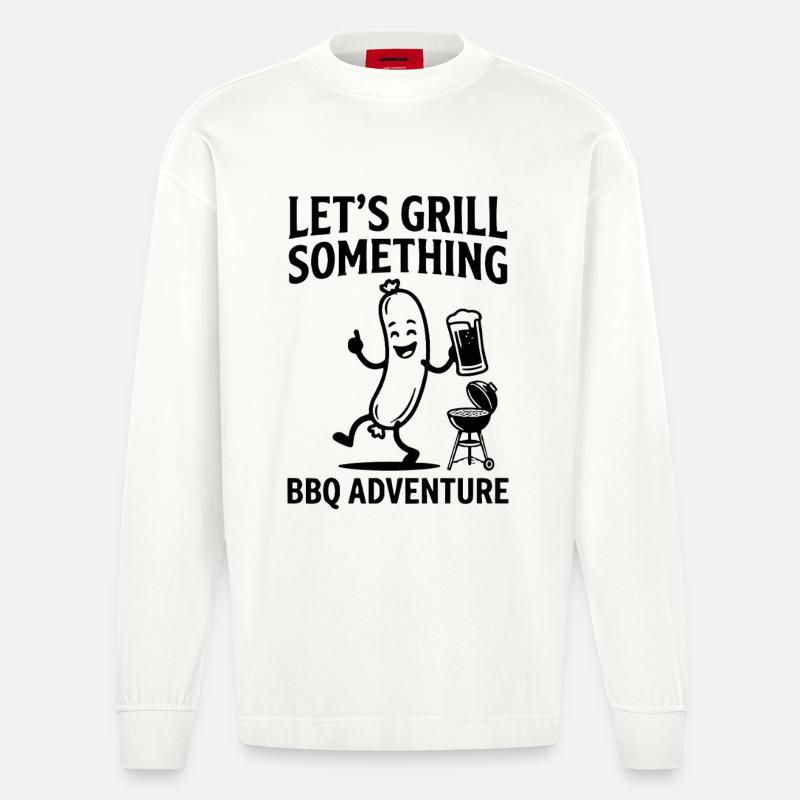 Grillons quelque chose d’aventure barbecue - Manches longues bio épais oversize fabriqué en UE - OFF WHITE