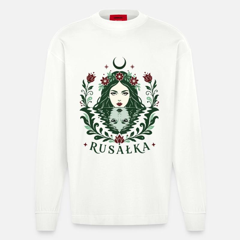 Esprit de l’eau Rusalka - Manches longues bio épais oversize fabriqué en UE - OFF WHITE