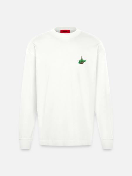 Plante d’intérieur - Manches longues bio épais oversize fabriqué en UE - OFF WHITE