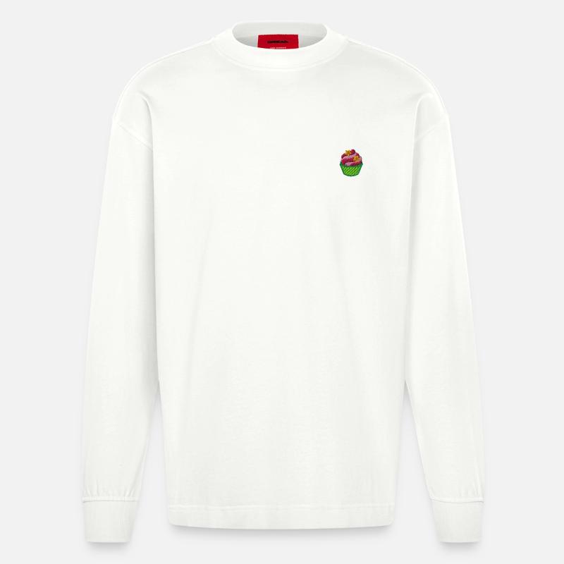 Cupcake - Heavyweight Oversized Organic Longsleeve Shirt Made in EU - OFF WHITE