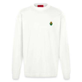 Maïs brodé - Manches longues bio épais oversize fabriqué en UE - OFF WHITE - Devant