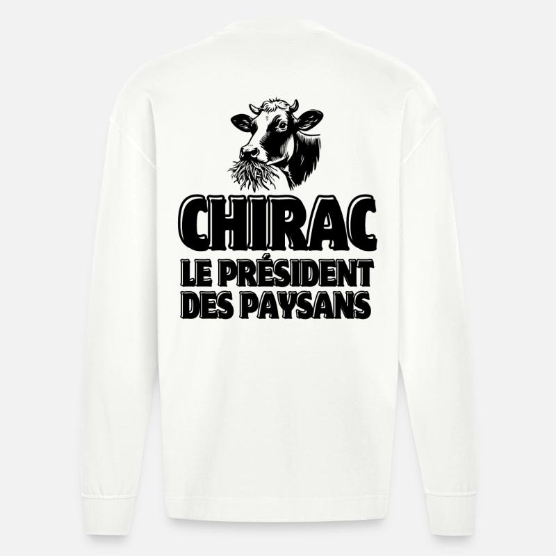 Bauer, Bauer, Bauer, Bauer - Heavyweight Oversized Organic Langarmshirt Made in EU - OFF WHITE