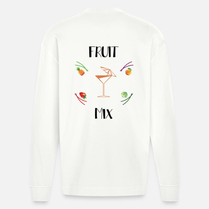 fruit mix - Heavyweight Oversized Organic Langarmshirt Made in EU - OFF WHITE